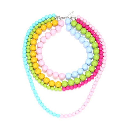 JOSSLYN by wall to wall - Multi Resin Beaded layered Necklaces