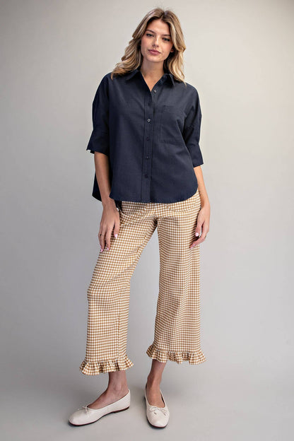 Peace Love Line - PM4822 - BUTTON DOWN SHORT SLEEVE SHIRT
