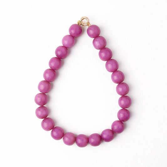 INK + ALLOY Iris Large Resin Bead Necklace in purple with gold-tone clasp