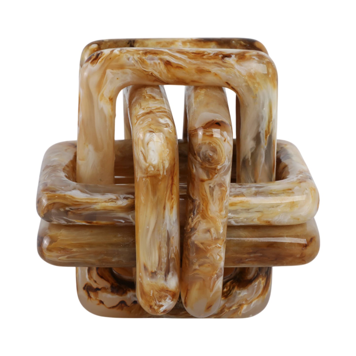 Sagebrook Home - Resin Marbled Knot Decorative Sculpture - Tan, 6 in.