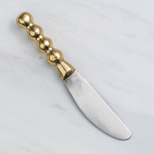 India Handicrafts Inc Gilded Beaded Spreader with gold beaded handle and white blade