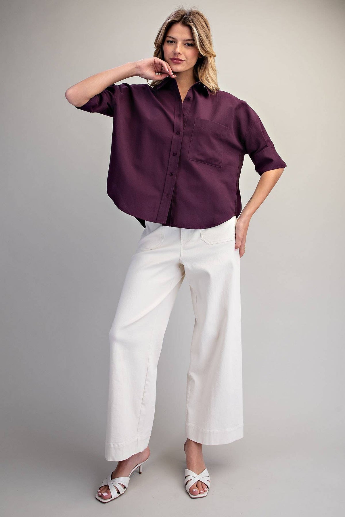 Peace Love Line - PM4822 - BUTTON DOWN SHORT SLEEVE SHIRT