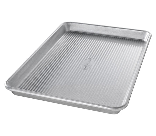 USA Pan Quarter Sheet Pan 13x9 silver aluminum baking sheet with textured bottom