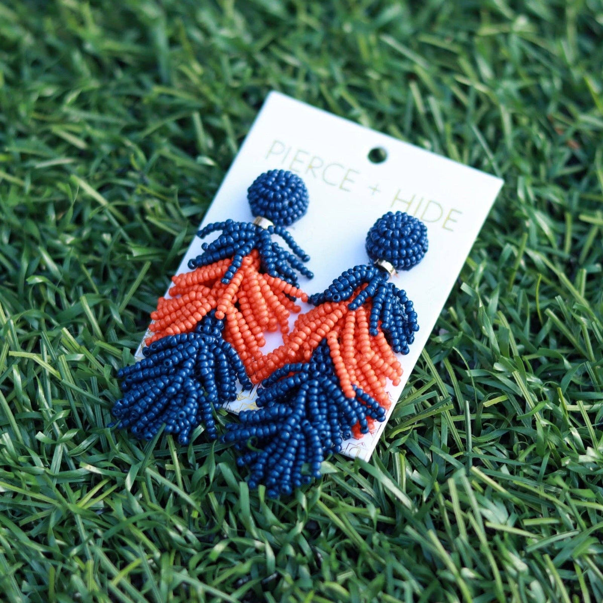 Pierce + Hide - Custom Beaded Tassel Earring| Game Day Earrings| Back to School