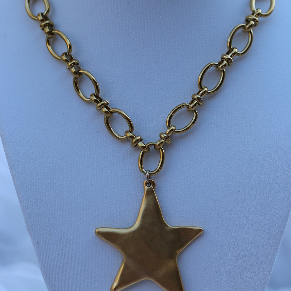 Deep South Originals Inc. - Star Pendant Necklace 14K Gold Plated Stainless Steel