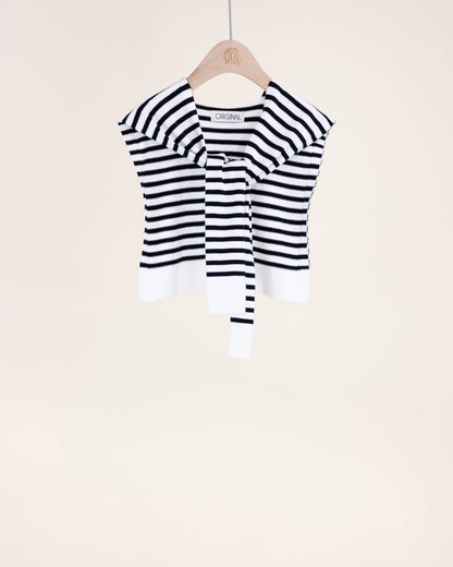 Original USA - Striped Preppy Mock Sweater Wrap