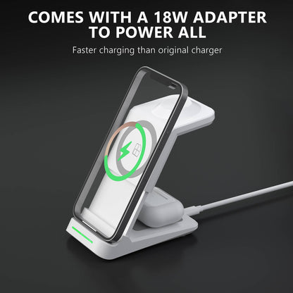 LAX Gadgets - 3-in-1 Wireless Charging Station, Charger Stand
