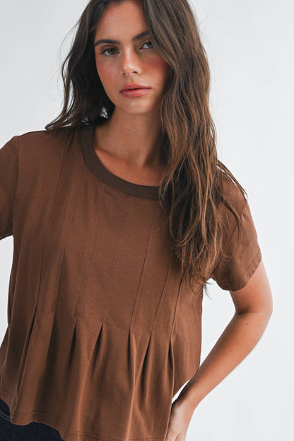 AEMI + CO - 8613HK Pleated Swing Tee Top
