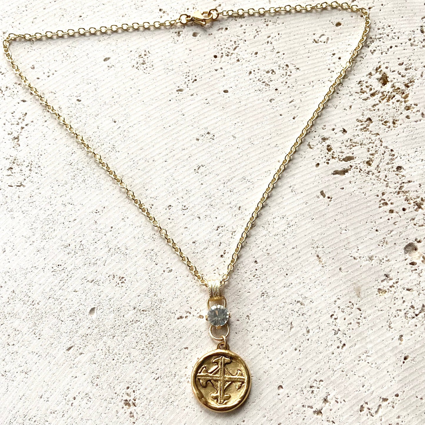 VB&CO Designs Handmade Jewelry - Cross bee serenity cross jewelry  French jewelry  stone