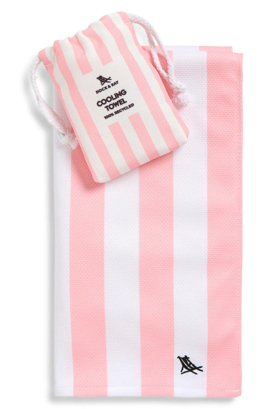Dock & Bay Cooling Towel (Pink & White Stripe)