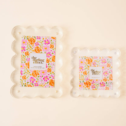 The Darling Effect - Square Scalloped Acrylic Frame - Clear