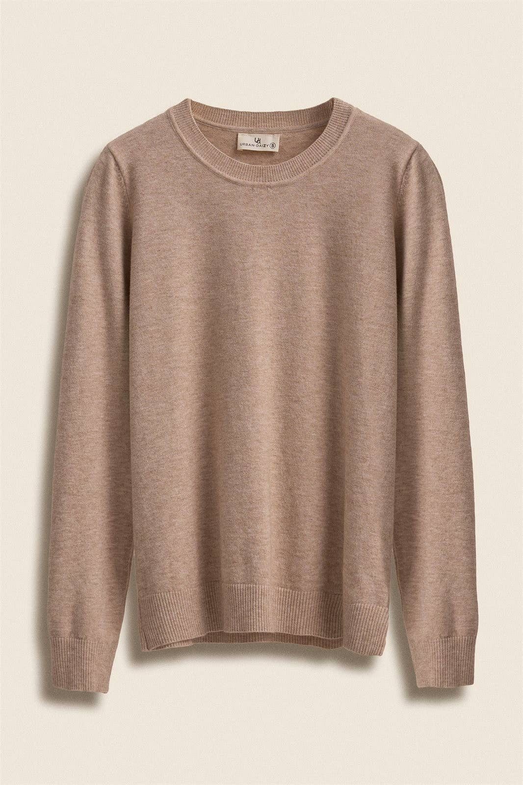 Urban Daizy - Soft Viscose Blend Crewneck Knit Pullover