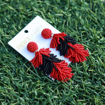 Pierce + Hide - Custom Beaded Tassel Earring| Game Day Earrings| Back to School