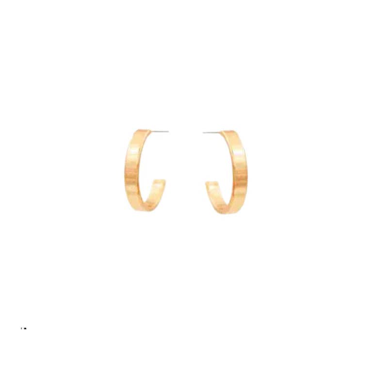 Pierce + Hide - Flat Small Gold Hoop | Classic Gold Hoop