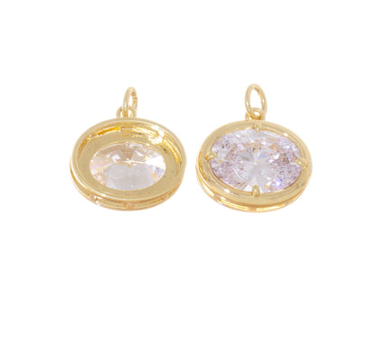 Jewel Pledge - Oval Top Quality CZ Pendant For Jewelry Making, CPG-CPS3067
