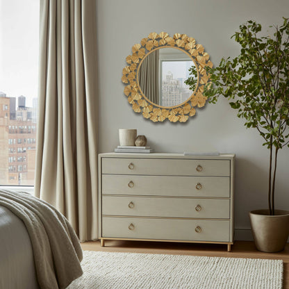 Olliix - Gold Foil Ginkgo Leaf Decor Mirror