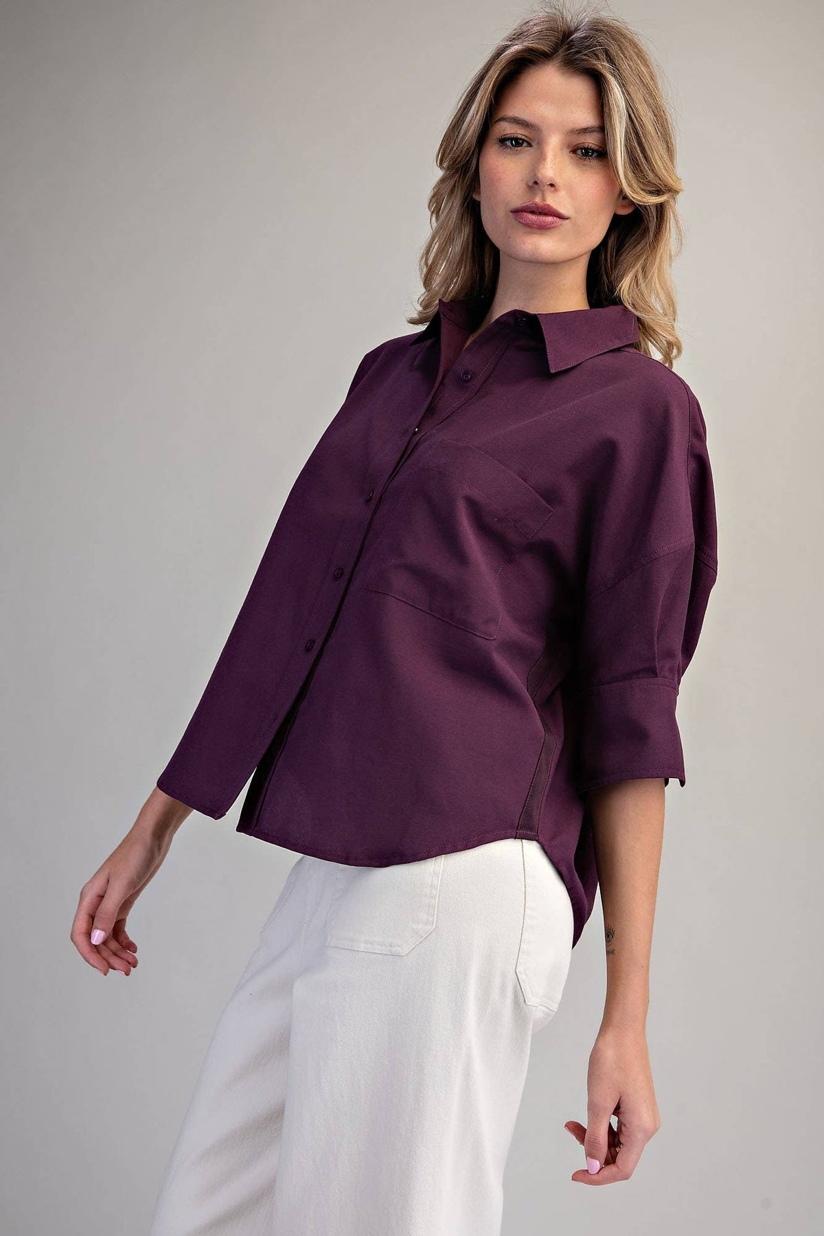 Peace Love Line - PM4822 - BUTTON DOWN SHORT SLEEVE SHIRT