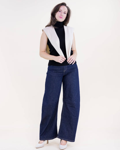 Original USA - Solid Preppy Mock Sweater Wrap