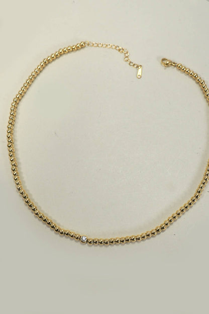 JOSSLYN by wall to wall - 18K STAINLESS STEEL TARNISH FREE BEADED NECKLACE