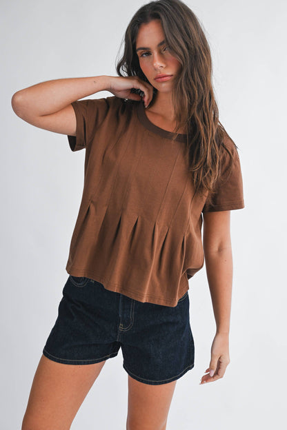 AEMI + CO - 8613HK Pleated Swing Tee Top