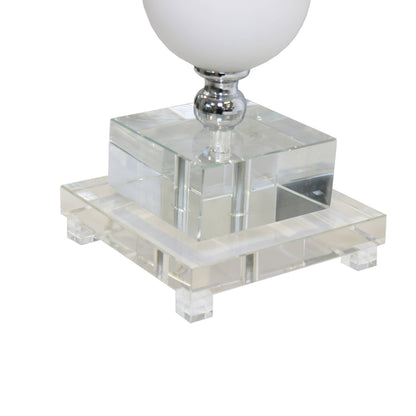 Pasargad Home - Frosted Glass & Lucite Pedestal Table Lamp