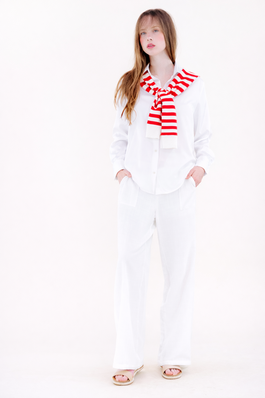 Original USA - Striped Preppy Mock Sweater Wrap