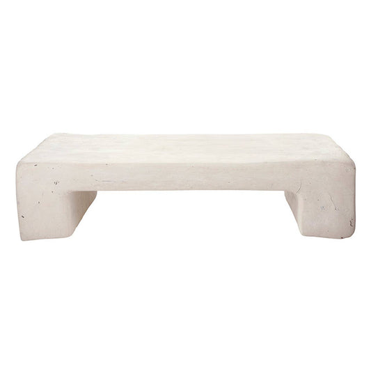 Santa Barbara Design Studio Paper Mache Riser Long in cream, side profile