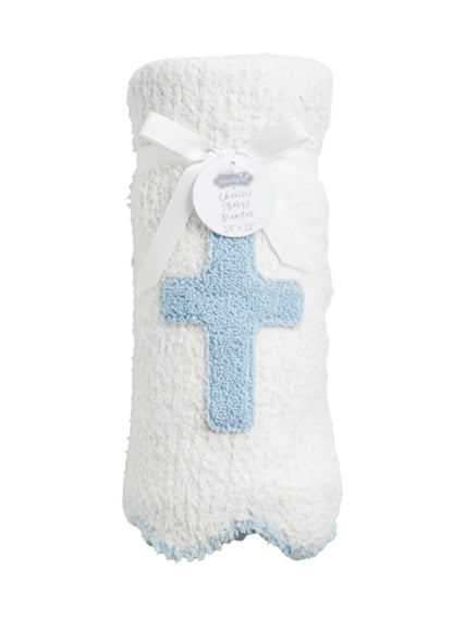 Mudpie Chenille Cross Blanket