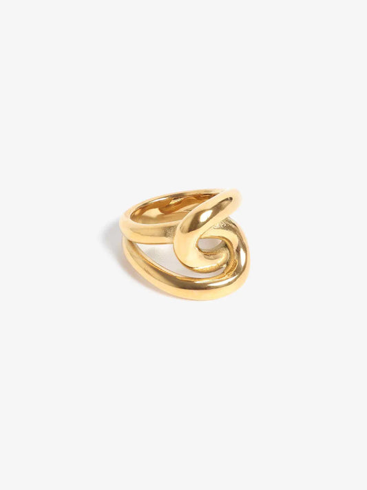 Marrin Costello Cobra Ring size 7 in polished gold with sculptural twist design