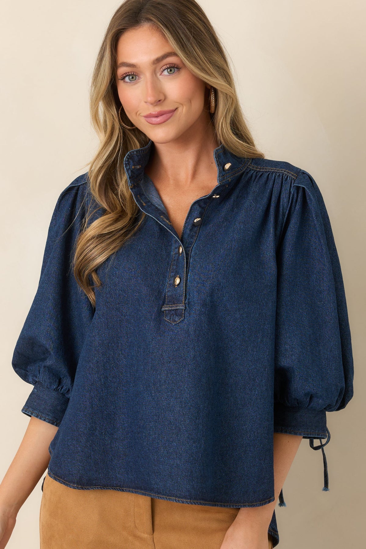 The Gilded Denim Top
