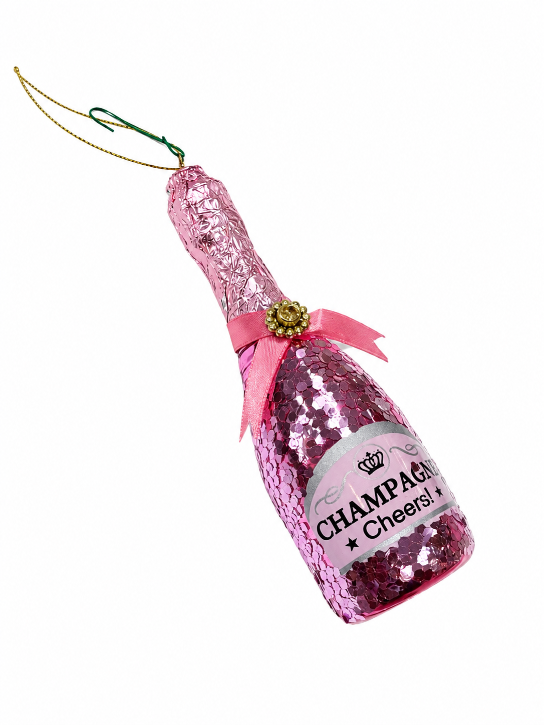 180 Degrees Pink Champagne Bottle Ornament