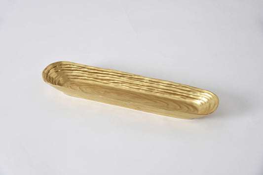 Pampa Bay Dorato cracker tray in polished gold metal with textured finish