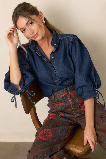 The Gilded Denim Top