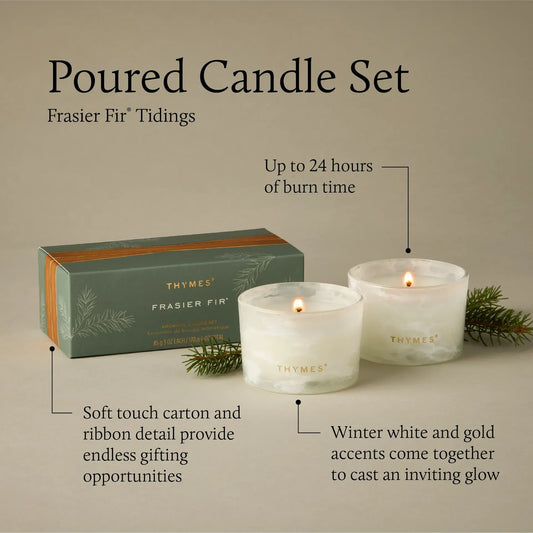 Thymes Frasier Fir Tidings Boxed Votive Gift Set 3oz