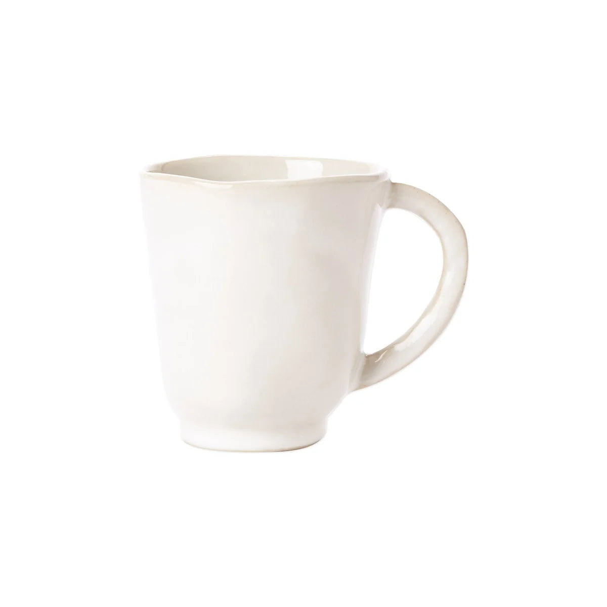 A Vietri “Forma Cloud” Mug, crafted from white ceramic and featuring a handle, displayed against a white background.