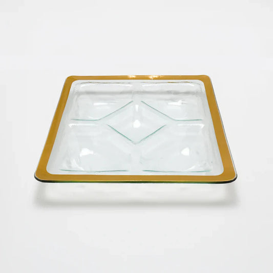 Annieglass Roman Antique Square Chip and Dip
