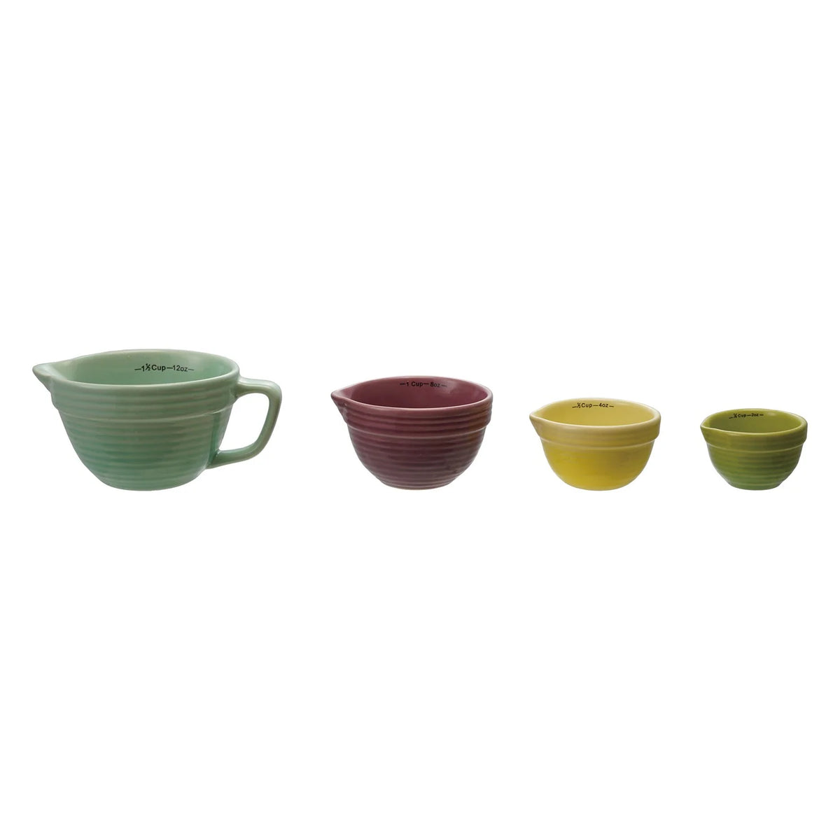 Hazel Mazel - Set of 4 Stoneware Batter Bowl Measuring Cups