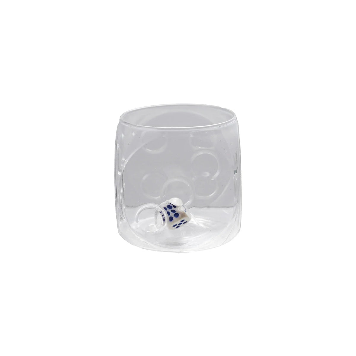 Hazel Mazel - Pressed Drinking Glass with Die Inside