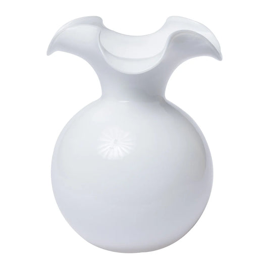 Vietri Hibiscus White Medium Fluted Vase
