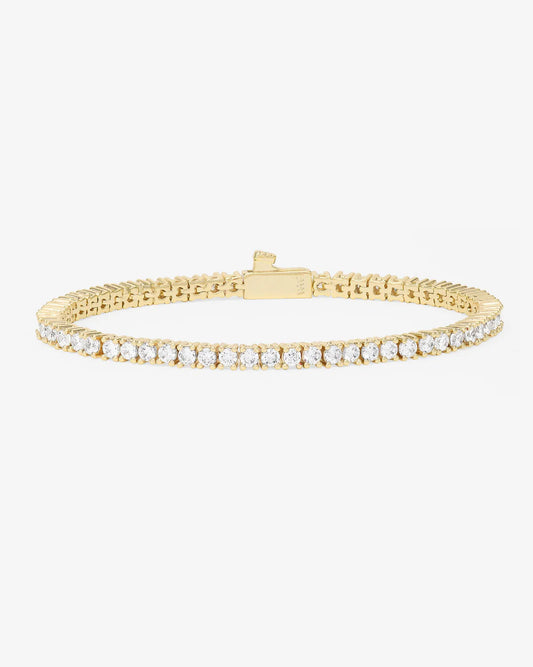 Melinda Maria Heiress Tennis Bracelet 7.5 inch gold with continuous round diamond line