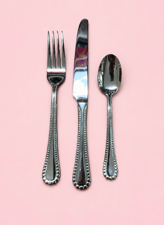 Laura Ashley Home "String of Pearls" Stainless Flatware