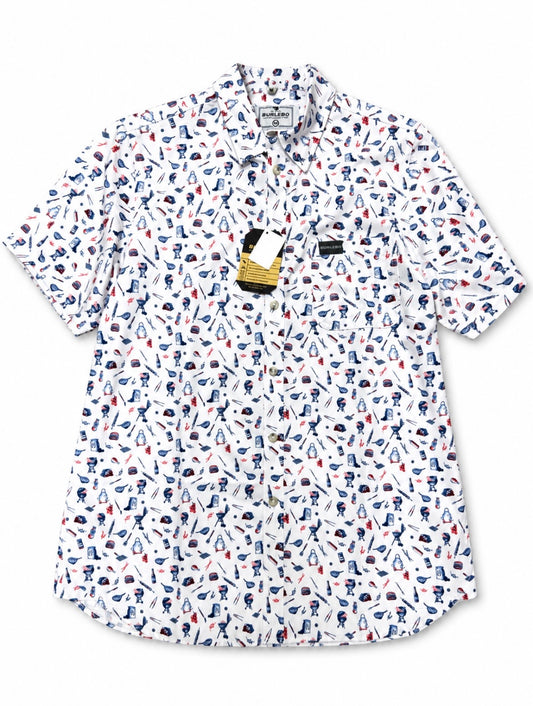 Burlebo "Red, White, and Blue BBQ" Button Down