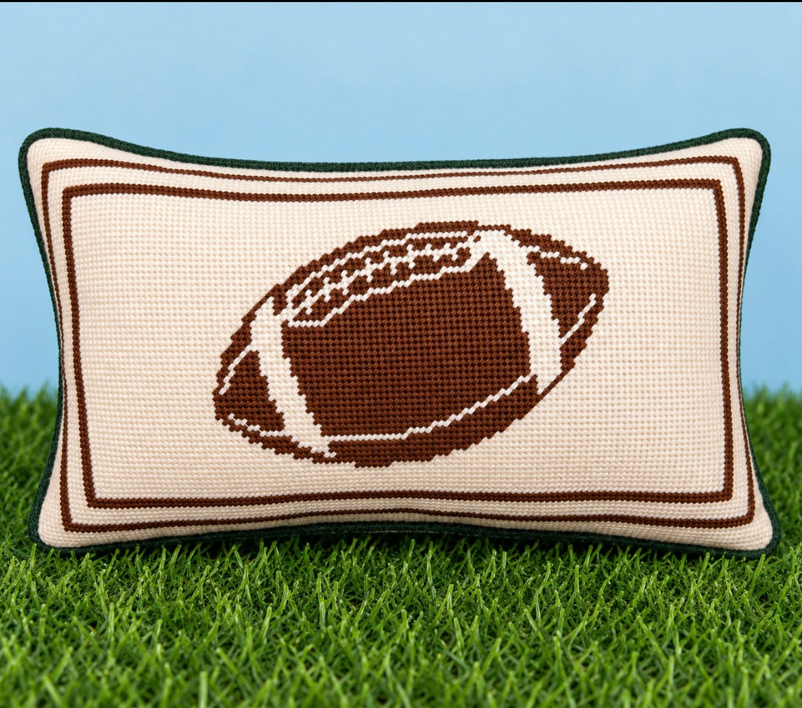 Needlepoint Football Pillow