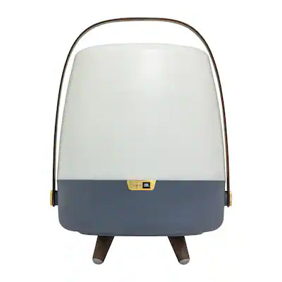 kooduu Lite Up Play Lamp Speaker in ocean gray and cream with black legs