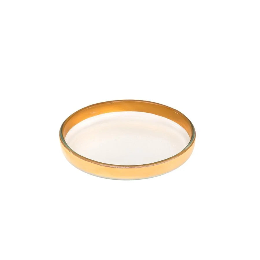 Annieglass Small Round Plate Gold