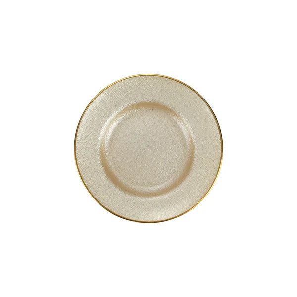 Vietri Metallic Glass Pearl Salad Plate