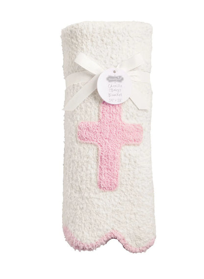 Mudpie Chenille Cross Blanket