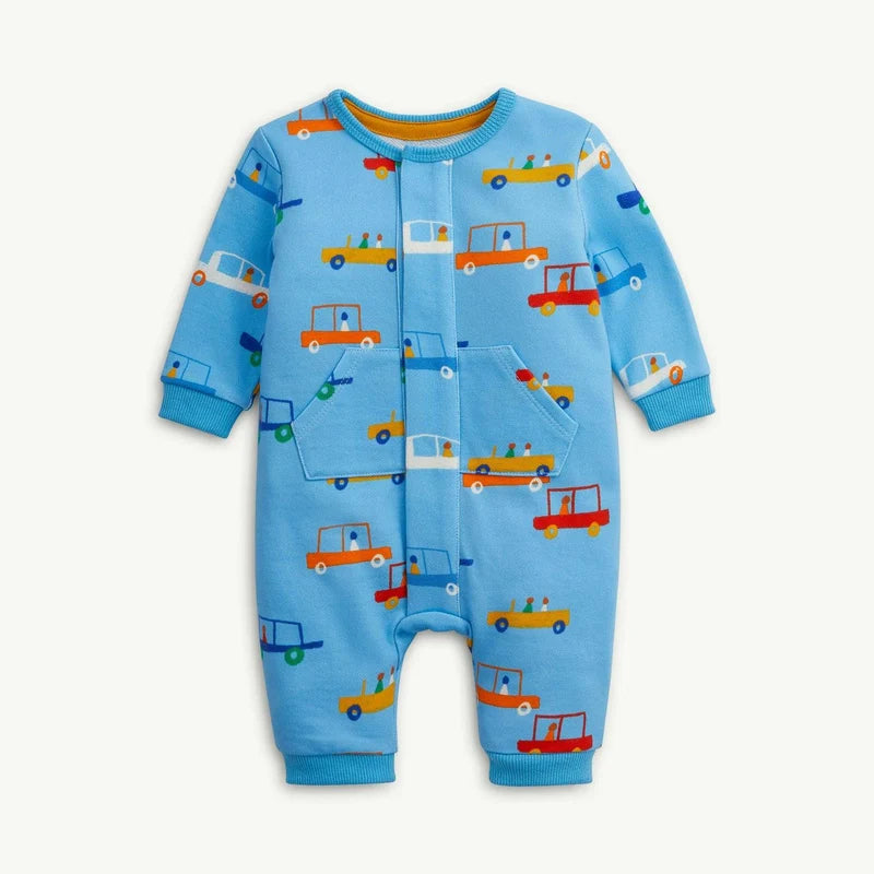 Magnetic Me Blue Cars French Terry Romper