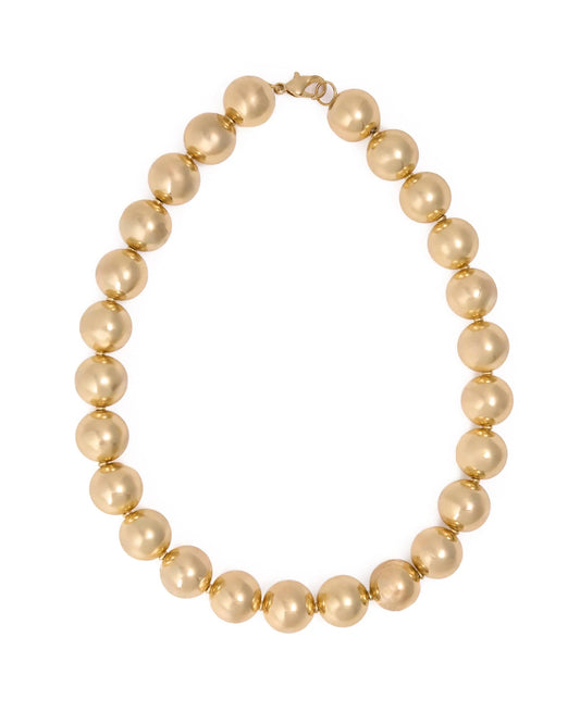 Ink + Alloy Iris Large Brass Bead Necklace