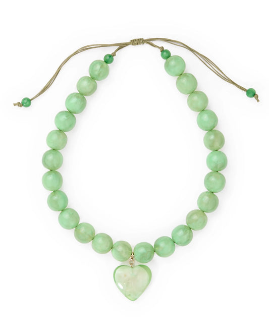 Ink + Alloy Emery Large Round Resin with Heart Necklace